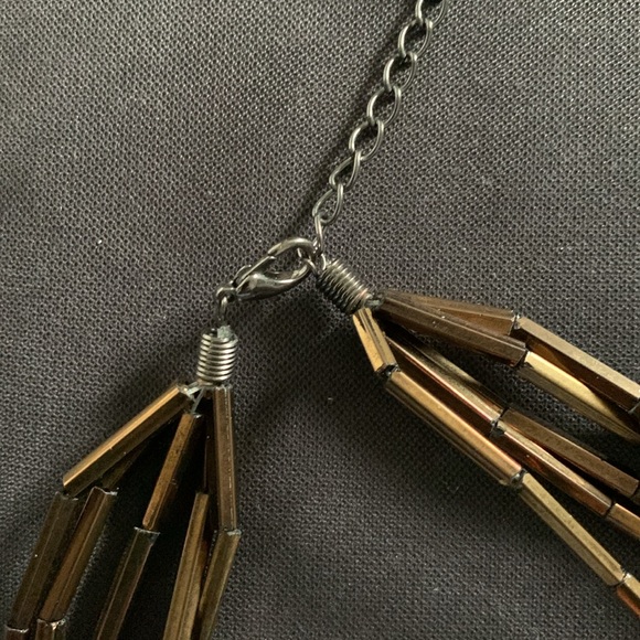 Adjustable bijou necklace chocolate brown and copper colour. - Picture 3 of 3